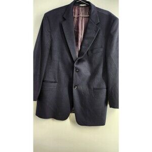 Silverstone Mens 44R Dark Blue 2 Button 100% Cashmere Sports‎ Coat Blazer